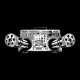 Shirt mix tap machine gun noir pour homme et femme