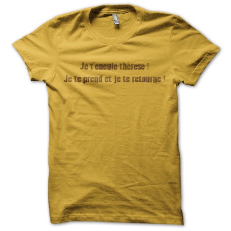 Shirt père noel est une ordure thérese jaune pour homme et femme