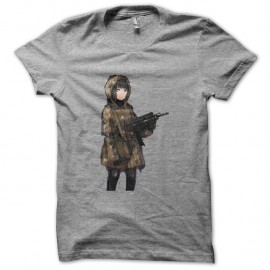 Shirt fille soldat manga gris pour homme et femme