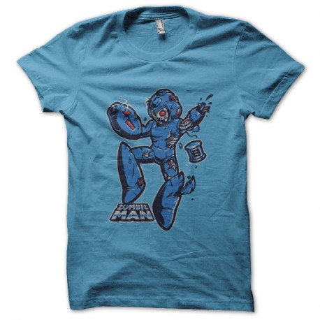 Shirt megaman zombi bleu clair pour homme et femme