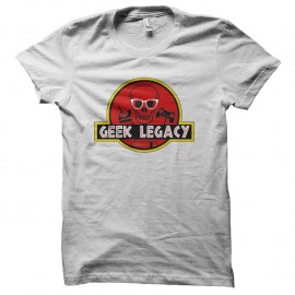 Shirt jurassic geek blanc pour homme et femme