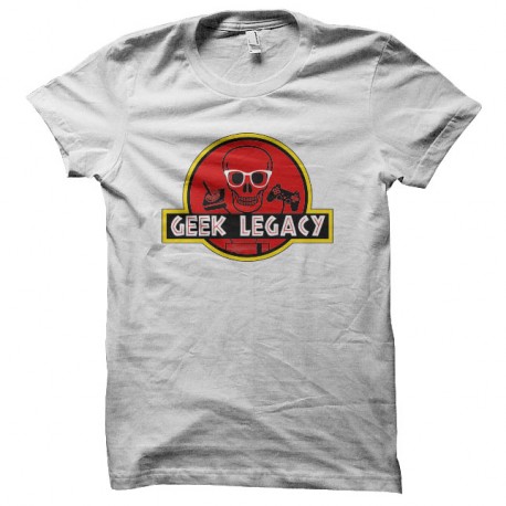 Shirt jurassic geek blanc pour homme et femme