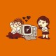 Shirt geek amoureux orange pour homme et femme