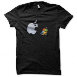Shirt apple mange microsoft noir pour homme et femme