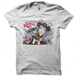 Shirt Walking Dead parodie Lapins Crétins blanc pour homme et femme