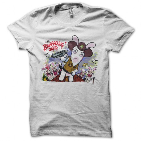 Shirt Walking Dead parodie Lapins Crétins blanc pour homme et femme