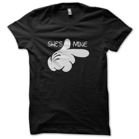 Shirt mickey she's mine noir pour homme et femme