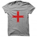 Shirt ancienne croix des templiers gris pour homme et femme