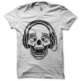 Shirt DJ Skull Blanc pour homme et femme