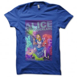 Shirt Alice in Wonderland Bad ass bleu pour homme et femme