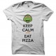 Shirt Keep calm and eat pizza tortues ninja blanc pour homme et femme