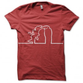 Shirt rouge la linea amoureux pour homme et femme