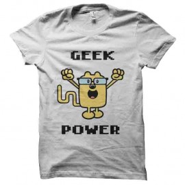 Shirt geek power blanc pour homme et femme