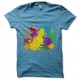 Shirt taches de peinture multicolore bleu ciel pour homme et femme