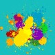 Shirt taches de peinture multicolore bleu ciel pour homme et femme