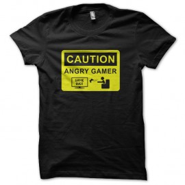 Shirt caution angry game noir pour homme et femme