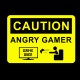 Shirt caution angry game noir pour homme et femme