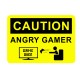 Shirt caution angry game blanc pour homme et femme