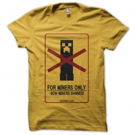 Shirt mine craft district mine jaune pour homme et femme