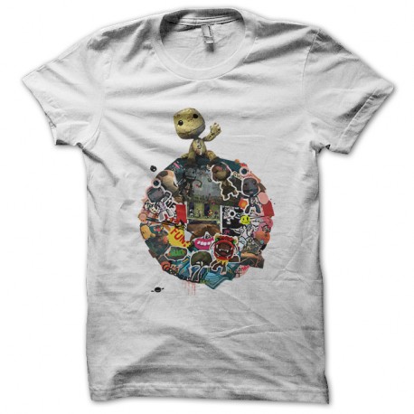 Shirt big little planet blanc pour homme et femme