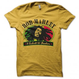 Shirt Bob Marley Tribute to freedom jaune pour homme et femme