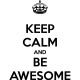 Shirt keep calm and be awesome blanc pour homme et femme