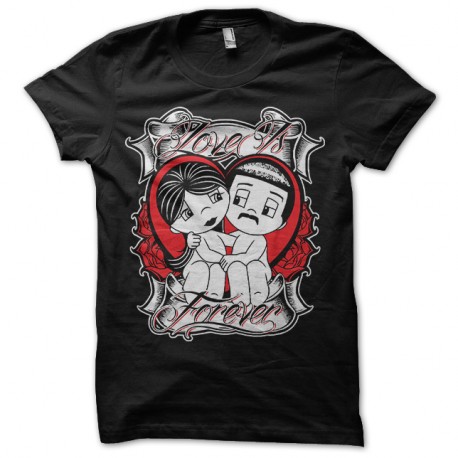 Shirt love is forever noir pour homme et femme