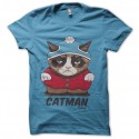 Shirt Mens White Catman bleu pour homme et femme