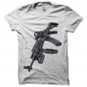 Shirt machine gun ak12 blanc pour homme et femme