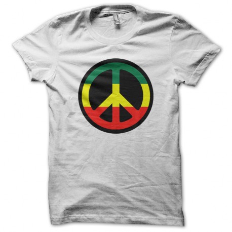 Shirt rasta wheel of Peace blanc pour homme et femme