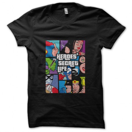 Shirt Super Heros parodie GTA noir pour homme et femme