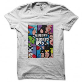 Shirt Super Heros parodie GTA blanc pour homme et femme