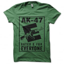 Shirt ak 47 rated e funny gun vert pour homme et femme