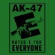 Shirt ak 47 rated e funny gun vert pour homme et femme