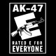 Shirt ak 47 rated e funny gun noir pour homme et femme