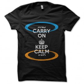 Shirt keep calm and carry on parodie portal noir pour homme et femme