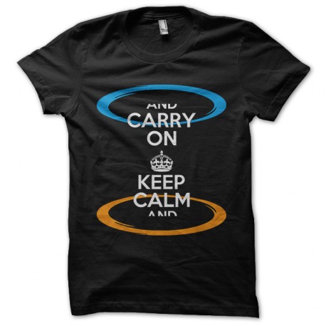 Shirt keep calm and carry on parodie portal noir pour homme et femme