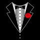 Shirt tuxedo and red rose noir pour homme et femme