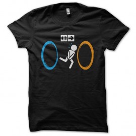 Shirt let's go to toilet portail noir pour homme et femme