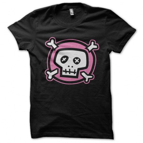 Shirt pink crâne art work noir pour homme et femme