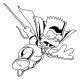Shirt simpson super hero blanc pour homme et femme