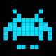 Shirt space invaders neon noir pour homme et femme