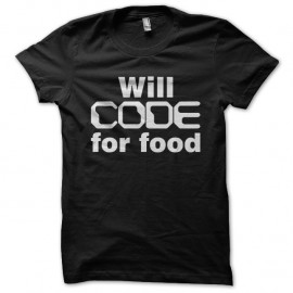 Shirt will code for food noir pour homme et femme