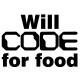 Shirt will code for food blanc pour homme et femme