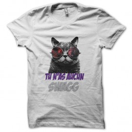 Shirt le chat qui a plus de swagg que toi en blanc pour homme et femme