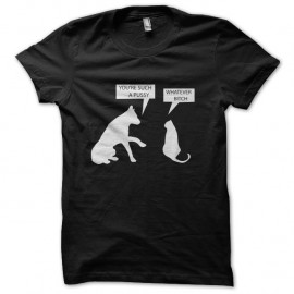 Shirt chiens contre chats noir pour homme et femme