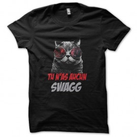 Shirt du chat qui a plus de swagg que toi en noir pour homme et femme