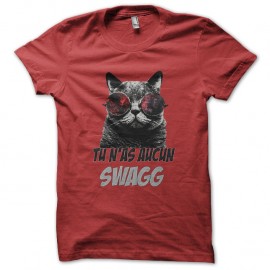 Shirt du chat qui a plus de swagg que toi en rouge pour homme et femme