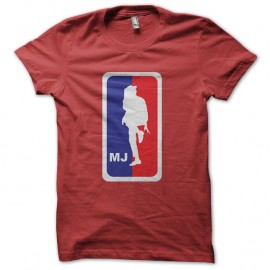 Shirt original michael jackson nba en rouge pour homme et femme