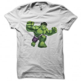 Shirt the little Hulk blanc pour homme et femme